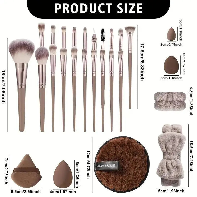 Face Makeup Tool Set, Portable Travel Facial Makeup Blending Brush & Cleansing Tool Kit for Daily Use, Professional Makeup Tools for Women