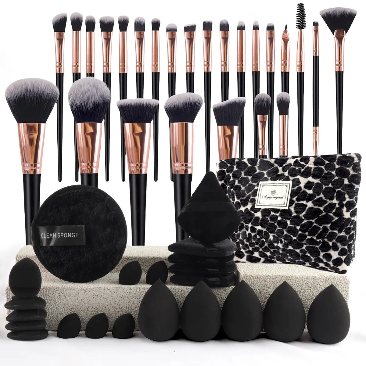 Face Makeup Tool Set, Portable Travel Facial Makeup Blending Brush & Cleansing Tool Kit for Daily Use, Professional Makeup Tools for Women
