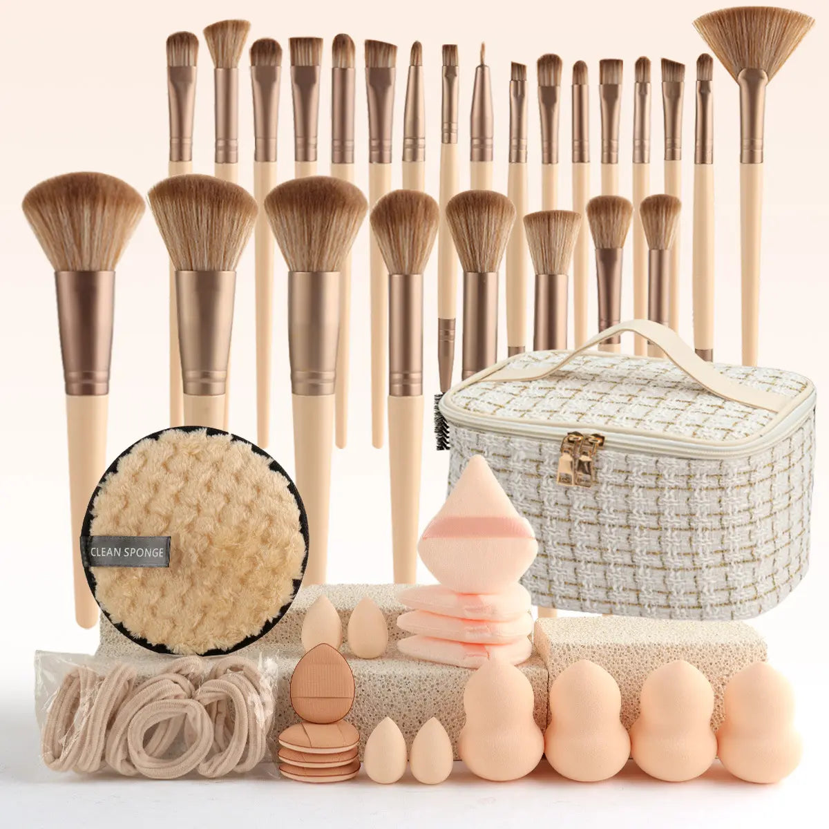 Face Makeup Tool Set, Portable Travel Facial Makeup Blending Brush & Cleansing Tool Kit for Daily Use, Professional Makeup Tools for Women