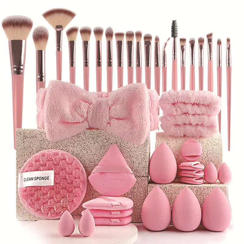 Face Makeup Tool Set, Portable Travel Facial Makeup Blending Brush & Cleansing Tool Kit for Daily Use, Professional Makeup Tools for Women