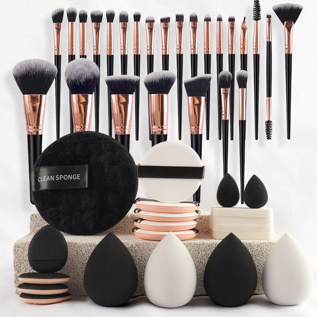 Face Makeup Tool Set, Portable Travel Facial Makeup Blending Brush & Cleansing Tool Kit for Daily Use, Professional Makeup Tools for Women