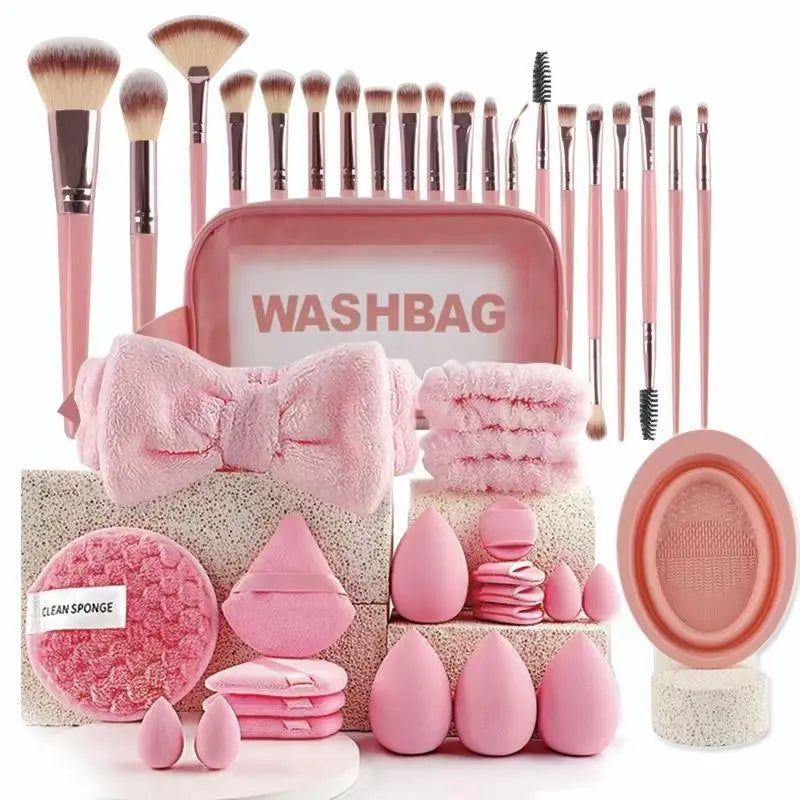 Face Makeup Tool Set, Portable Travel Facial Makeup Blending Brush & Cleansing Tool Kit for Daily Use, Professional Makeup Tools for Women