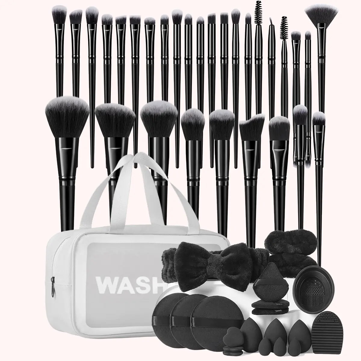 Face Makeup Tool Set, Portable Travel Facial Makeup Blending Brush & Cleansing Tool Kit for Daily Use, Professional Makeup Tools for Women