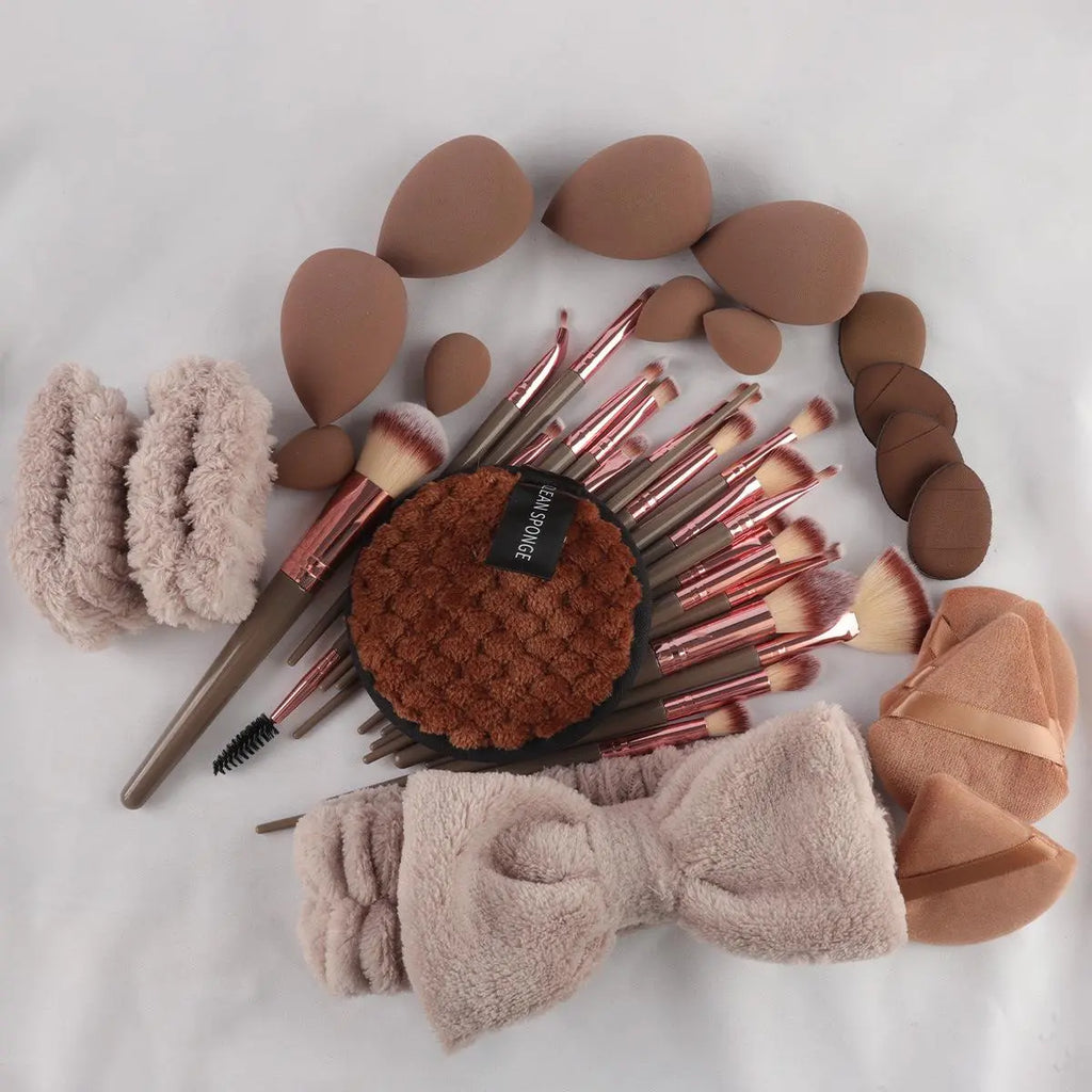 Face Makeup Tool Set, Portable Travel Facial Makeup Blending Brush & Cleansing Tool Kit for Daily Use, Professional Makeup Tools for Women